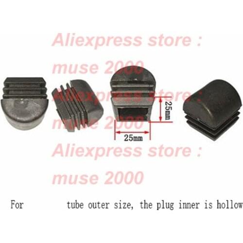 25*25 square tube insert end haunch-up arched arcuation shape head pile pole pipe cap chair feet pads cover folding chair shelf