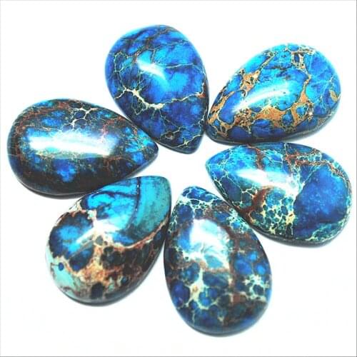 5pcs nature blue imperial jasperr stone cabochons natural beads cabs no hole 24x15mm 20x30mm wholesale beads