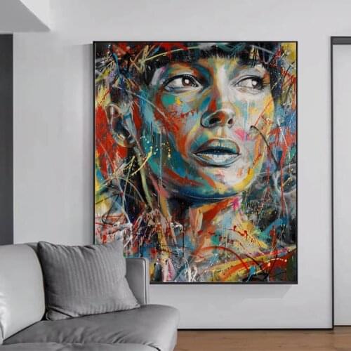 Abstract Graffiti Figure Painting Woman Posters and Print Wall Art Canvas Pictures for Living Room Home Decoration No Frame