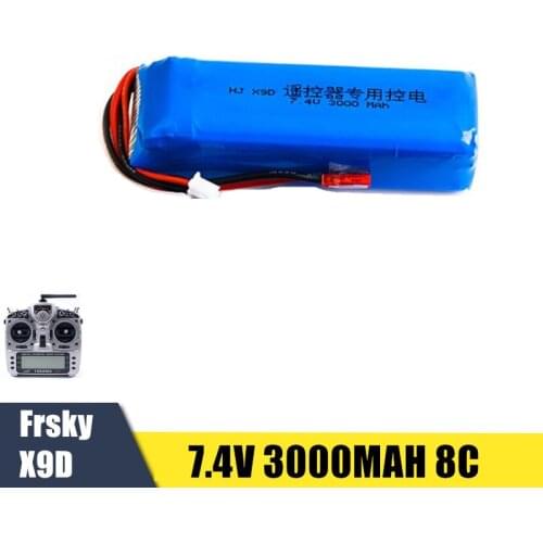 2S 7.4V 3000mah 8C Lipo Battery JST Plug 2S Balancing Connector for Frsky X9D PLUS SE RC Remote Control Radio Transmitter Parts
