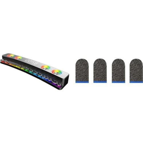 Wireless Game Soundbar USB 3D Stereo Bass Subwoofer and Bluetooth Speaker with 4 Pcs Gaming Finger Cots,Finger Cots