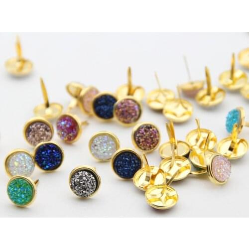 Shiny Metal Brads 20PCS 12.5mm Mix Gold Metal Diamond Brads Scrapbooking Embellishment Fastener For Shoes Decoration