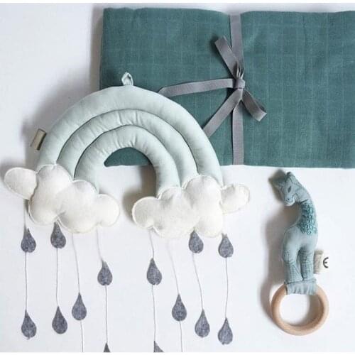 Nursery Cute Tent Fabric Pendant Toy Photography Cloud Raindrop Mobile Hanging Gifts Props Baby Crib Room Accessories Decoration