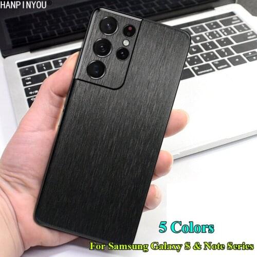 For Samsung Galaxy Note20 S20 FE Plus Ultra Lite 5G Back Brushed Metal Rear Decal Skin Protective Film Wire Drawing Sticker