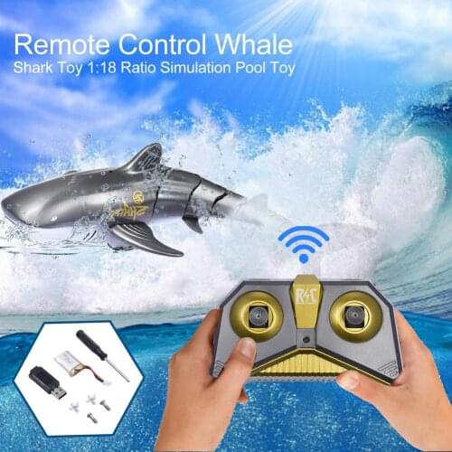2.4G Remote Control Simulation Shark Toy Waterproof Electric Remote Control Shark Boat USB Charging RC Toy