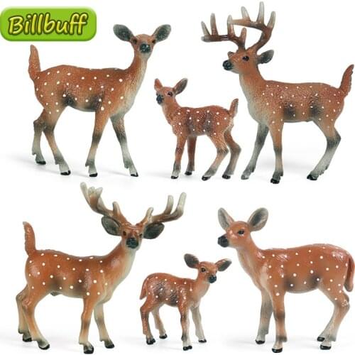 Simulation Wild Animals PVC Sika Deer Whitetail Elk Models Action Figures Collection Christmas Decoration Toys for children Gift