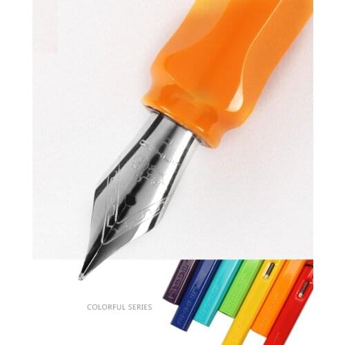 JINHAO Multi Color Stainless Steel Fountain Pen 0.55mm Fine Nib Pens Signature Calligraphy Writing Office School Supplies H6640