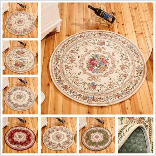 Round Dornier Jacquard Simple Countryside Carpet For Living Room Flower Bedroom Rugs And Carpets Door Mat Coffee Table Area Rug