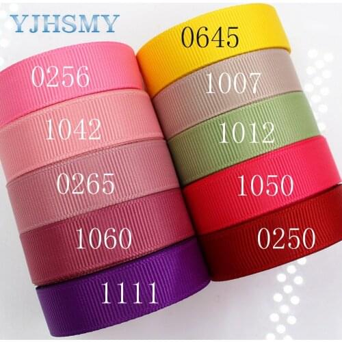 YJHSMY 1760612,16mm 10yards Solid Color Ribbons Thermal transfer Printed grosgrain Wedding Accessories DIY handmade material