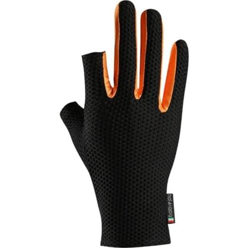 Unisex Ice Silk Cycling Gloves 2 Cut Fingers UV Protection Anti-Slip Mittens X7JB