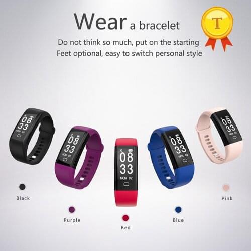 Best Price calorie counter Smart Bracelet 24 Hour Real-Time Heart Rate Monitor Colorful man long standby Smart Band for iphone 8