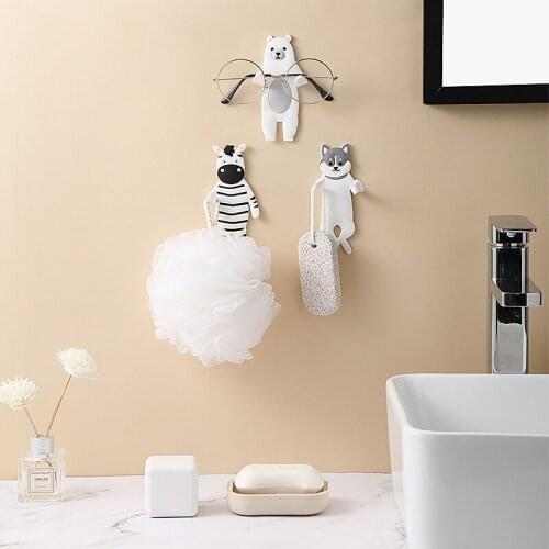Cute Cartoon Animal Bendable Hook Housekeeper On Wall Can Washed Hanger Key Holder Coat Rack Kitchen Fridge Bathroom Accessories