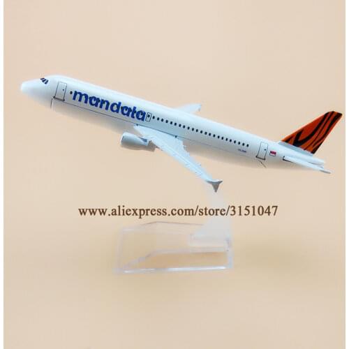 Alloy Metal Mandala Air A320 Tiger Airlines Airplane Model Mandala Airbus 320 Airways Plane Model Stand Aircraft Kids Gifts 16cm