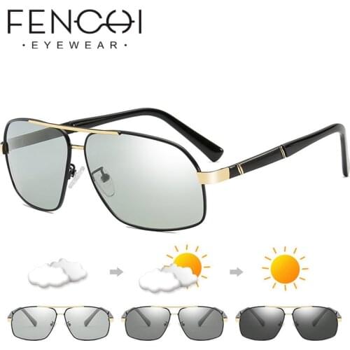 FENCHI High-quality Yellow Discolored Sunglasses Men Women Night Vision Glasses Aolly Frame Eyewear Oculos vision nocturna