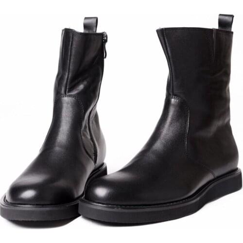 High Quality Mens Winter Boots Top Brand Genuine Leather Rome Motorcycle Riding Boots High Top Man Footwear British Casual Shoes