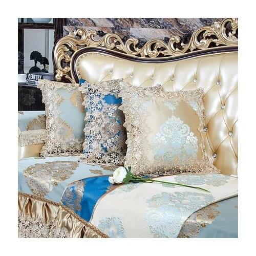 Pillow Cover With Lace For Soft Bedroom Pliiow Case 50x50cm European Design Floral Elegant Soft Cushions Cover Household