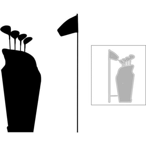 2020 New Hot DIY Sports Golf Club Cover Cue Banner Back View Embossing Metal Cutting Dies and For Scrapbooking Foil No Stamps