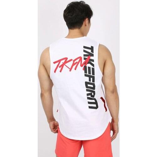 2021 New Muscle brothers fitness vest cotton loose sleeveless training top basketball vest hurdle vest