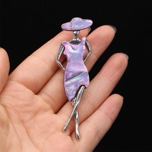 New Arrival Shell Brooches Six Color Available Alloy Pins Brooches for Girls Favorite Party Dress Coat Accessories Jewelry