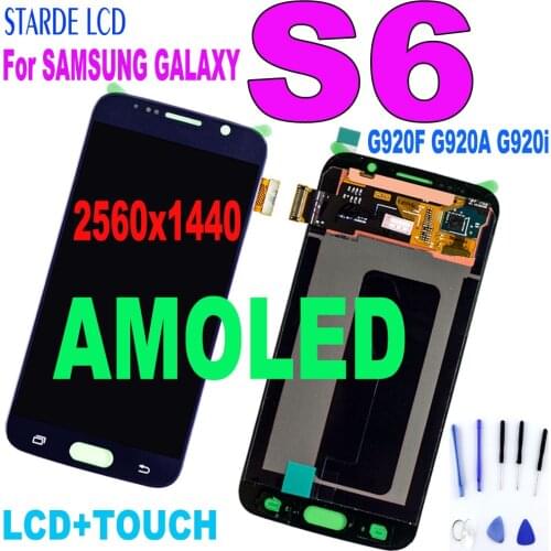 100% Tested For Samsung Galaxy S6 G920 G920F G920i Lcd Display Touch Screen Digitizer Assembly with frame for SM-G920F G920i LCD