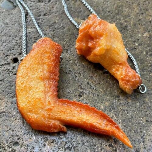 Chicken wing necklace for egirls eboys fried chicken necklace funny creative party jewelry cosplay accessories women