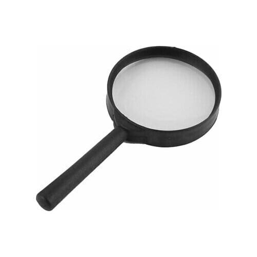 Plastic Handheld Magnifying Glass Jewelry Loupe Magnifier Black Clear 3X