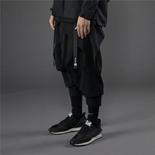 PUPIL TRAVEL PT-1955 Techwear Mens Drawcord Waist Harem Pants Hip Hop Style Jogger Punk Fashion