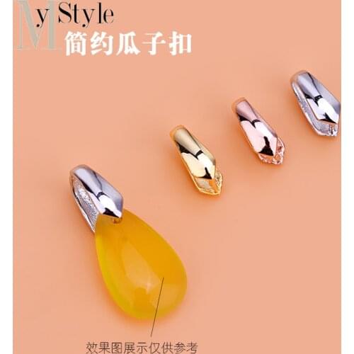S925 silver clip buckle safety buckle pendant emerald honey wax amber head buckle DIY manual accessory fastener Necklace buckle