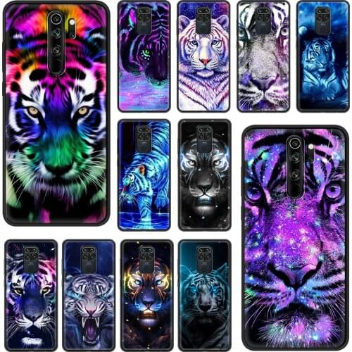 Silicone Case for Xiaomi Redmi Note 9S 9 8 10 Pro 8T 7 9C 9A 7A K40 6 6A Fall Prevention Soft Phone Cover Light Tiger Aesthetics