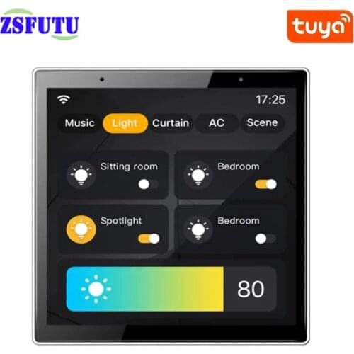 ZSFUTU Wifi Tuya Smart Voice Control Gateway with Color Touch screen Remotely Control Your Home Kinds of Tuya Appliances G2 Hub