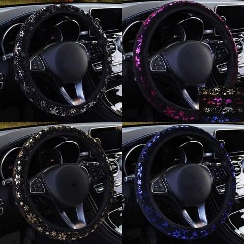 Universal 38CM Car Auto Steering Wheel Covers Snowflake Style Steering-wheel Protection Cover Suit Accessories