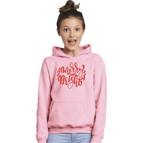 Merry And Bright Unisex Kids Spring Sweatshirt Hoodie We Can Made To Order
