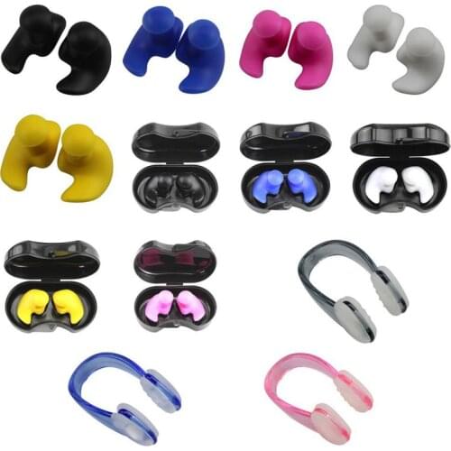 Water Sports Swimming Earplugs Waterproof Silicone Nose Clip Ear Plugs Swim Earplugs For Swimming Showering Adult Size