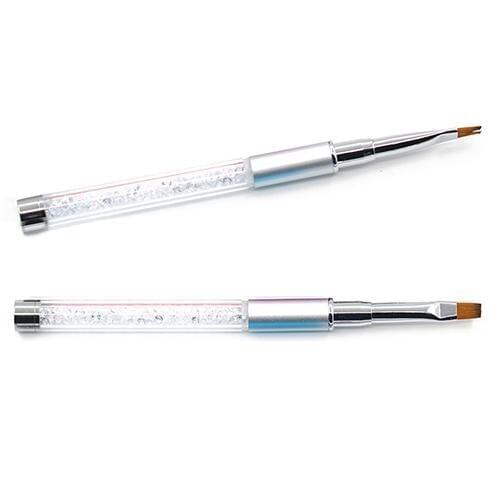 Women Nail Tools Nail Art Pen Acrylic Handle Rhinestone Nail UV Gel Salon Flat Brush This is a nail art brush pen for design and