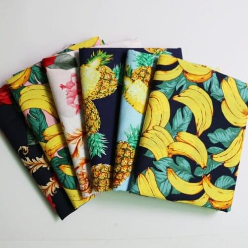 1 meter X 1.47 meter Fashion Pineapple Designer Poplin Cotton Material For Dress Shirt Children Clothing