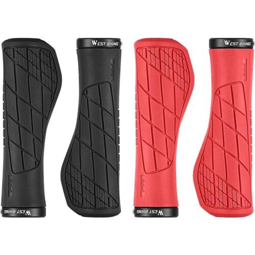 1 Pair Bike Grips MTB Bicycle Handlebar Cover Ergonomic Soft Rubber Handle Grip Anti-slip Lock on Bar End Grips