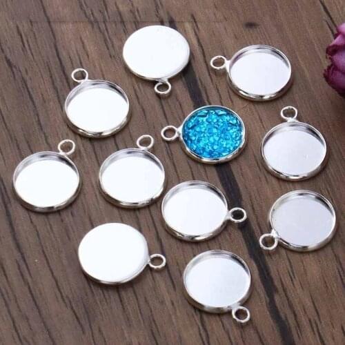 10pcs Round Bezel Pendant Tray Base for Jewelry Making Necklace DIY Charm Pendants Accessories Silver/Gold/Bronze Pendant Trays