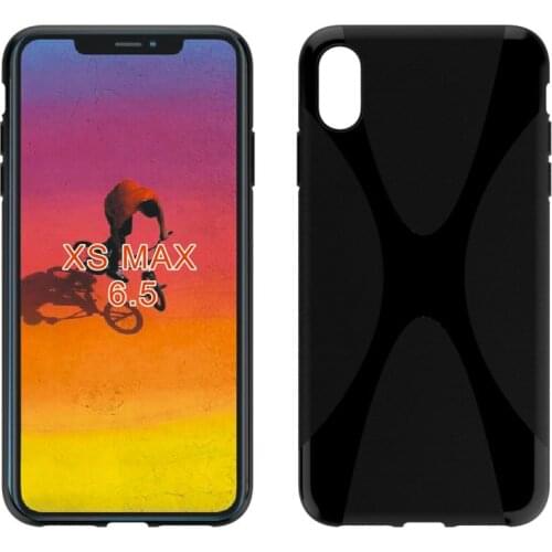 100PCS/LOT.Anti-Skid shockproof X-STYLE TPU gel soft back cover case for iPhone XS MAX 6.5"
