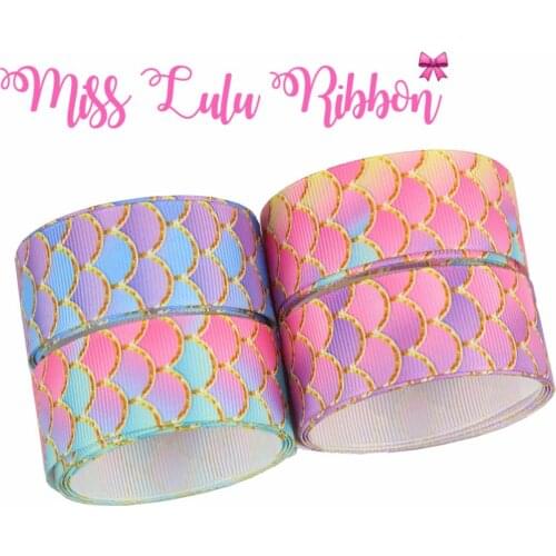 16mm-75mm Scale Series Purple Gradient Color Printed Grosgrain/Foe Ribbon Hair Band Making 50yards/roll DIY Party Gift