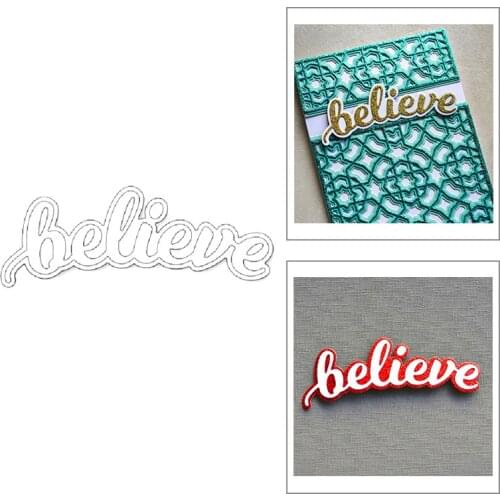 2020 New English Words Believe and Silhouette Metal Cutting Dies For DIY Cut Paper Making Greeting Card Scrapbooking NO Stamps