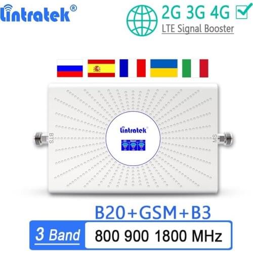 2021 New Lintratek LTE 800 900 1800 2G 3G Signal Booster 70dB GSM 4G B20 DCS B3 Internet Cellular Signal Amplifier Repeater