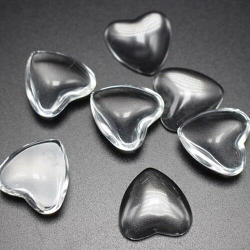 25 Transparent Clear Love Heart Dome Flatback Glass Cabochon 18mm