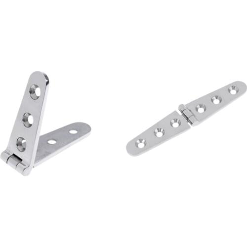 2x 152x28mm 6-hole Boat Cabinet Strap Hinge - Heavy Duty 316 Stainless Steel