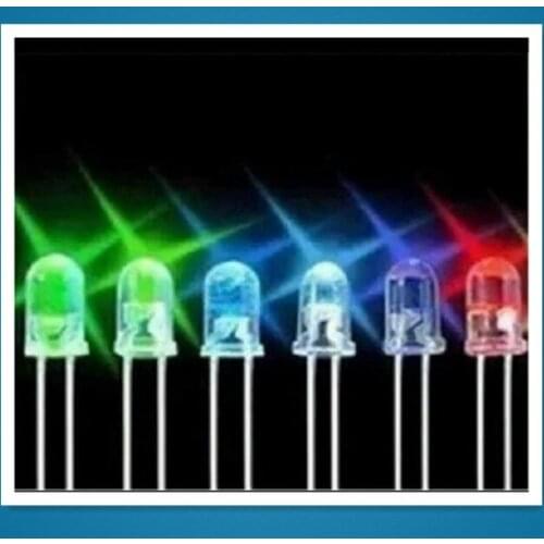 5Valuesx1000pcs=5000pcs 3mm Round Ultra Bright Red/Green/Blue/Yellow/White LED Lamp kit
