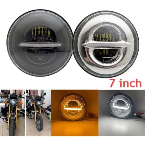 7 inch Black/Chrome Motorcycle LED Headlight For H-arley Street Glide Softail FLHX FLD 7'' Halo Ring DRL LED headlamp