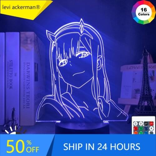 Anime 3d Lamp Zero Two Figure Nightlight Kids Child Girls Bedroom Decor Light Manga Gift Night Light Lamp Darling In The Franxx