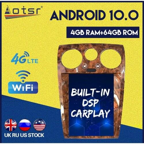 AOTSR Android 10.0 Car GPS Player For Bentley For Speeding Supersport Tesla Style vertical screen carplay bluetooth