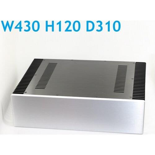 Class A DIY Amplify Housing Headphone Case W430 H120 D310 All Aluminum Power Amplifier Chassis With Heat Dissipation BZ4312