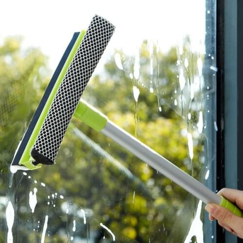 Double-sided Window Glass Cleaner Adjustable Long Handle Rotating Head Cleaning Brush Convenient Rod Window Cleaner