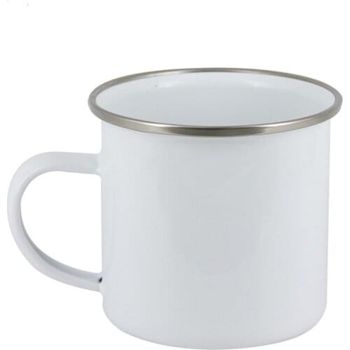 4 mugs/lot 8oz Sublimation Enamel Mug Blank Mug Heat Press DIY Outdoor Home Vintage Style Handmade Enamel Cup Mug